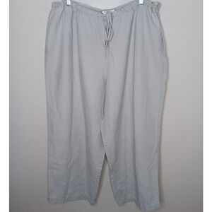 Outfit JPR Women’s 3XL 100% Linen Pants Wide Leg Drawstring Beige Lagenlook